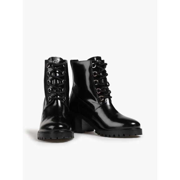 MAJE Glossed-leather combat boots in Black Size 39 - Picture 1 of 17